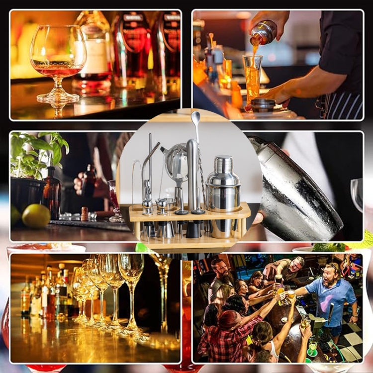 550ml 15 In 1 Stainless Steel Bartending Set Cocktail Shaker Bar Bartending Tools - B1