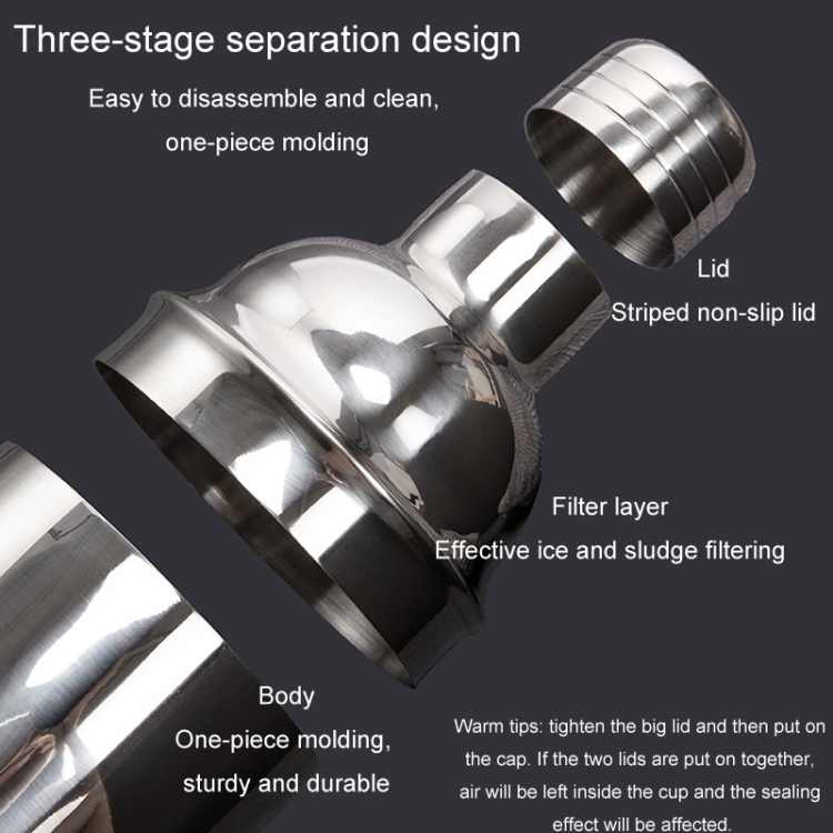 550ml 15 In 1 Stainless Steel Bartending Set Cocktail Shaker Bar Bartending Tools - B7