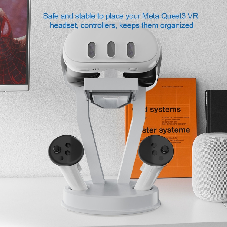JYS-MQ003 para Meta Quest 3 / Oculus Quest 2 VR Gafas Soporte para mango Accesorio organizador de escritorio (blanco) - B6