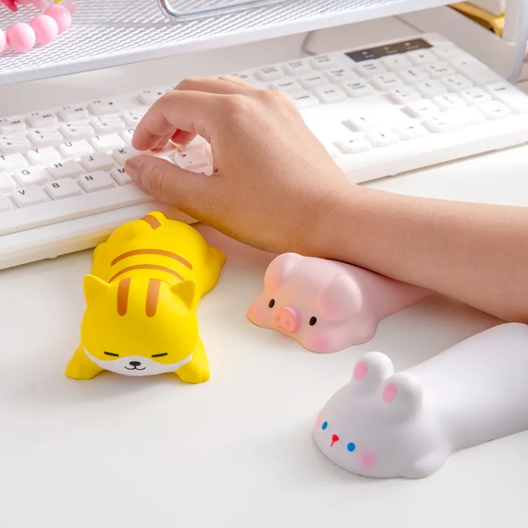 Alfombrilla de ratón de espuma con memoria de descompresión, lindo ratón de escritorio, cojín para muñeca, reposamanos, patrón: cerdo - B1