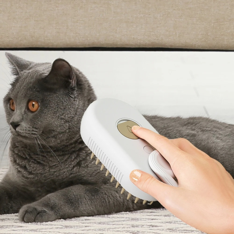 Pettine spray elettrico per animali domestici Strumento ricaricabile per la  pulizia delle spazzole per toelettatura con vapore per gatti(Bianco)