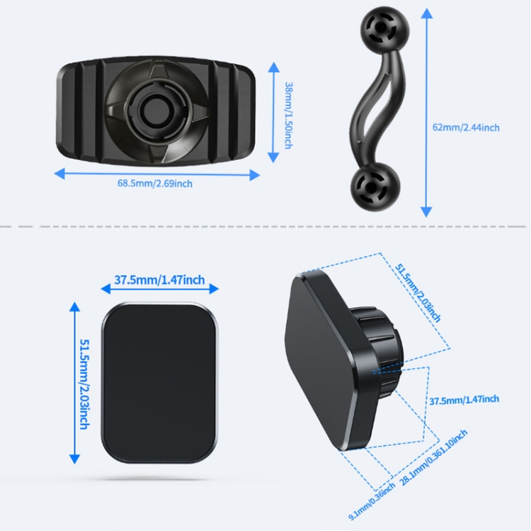 Double-headed 360 Degree Car Magnetic Mobile Phone Navigation Holder(Black) Double-headed 360 Degree Car Magnetic Mobile Phone Navigation Holder(Black)