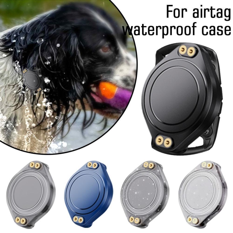 For Airtag IPX68 Waterproof Protective Case Pet Collar Positioner Tracker All-Inclusive Protective Cover(Black)