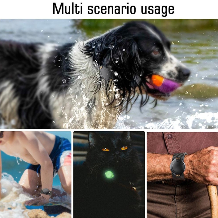 For Airtag IPX68 Waterproof Protective Case Pet Collar Positioner Tracker All-Inclusive Protective Cover(Black)