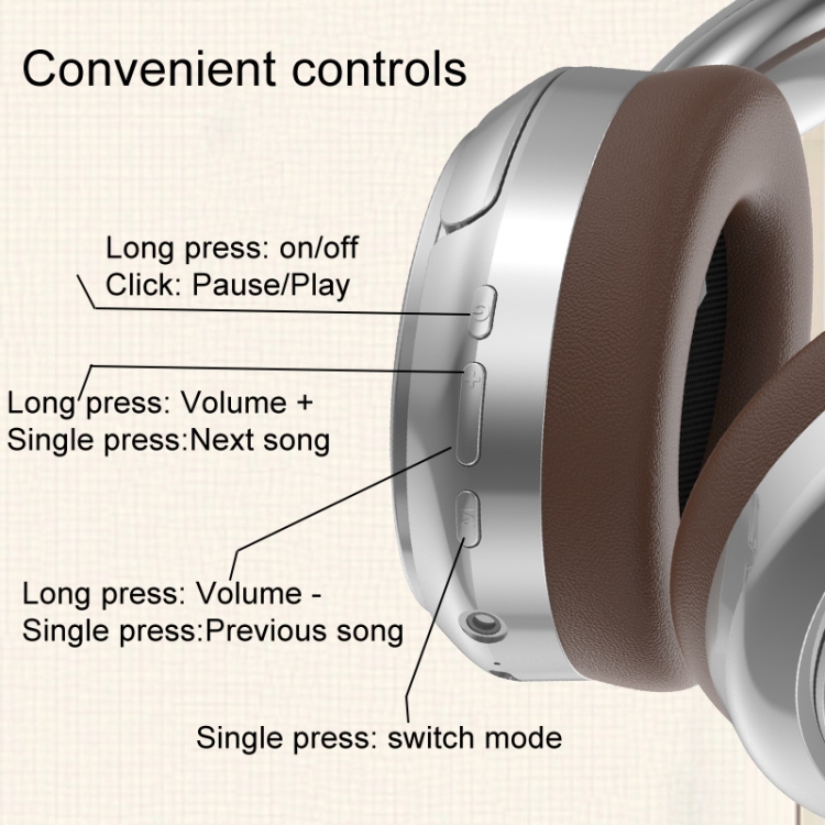 SOYTO VJE901 Retro Bluetooth Headset Metal Headband Wireless