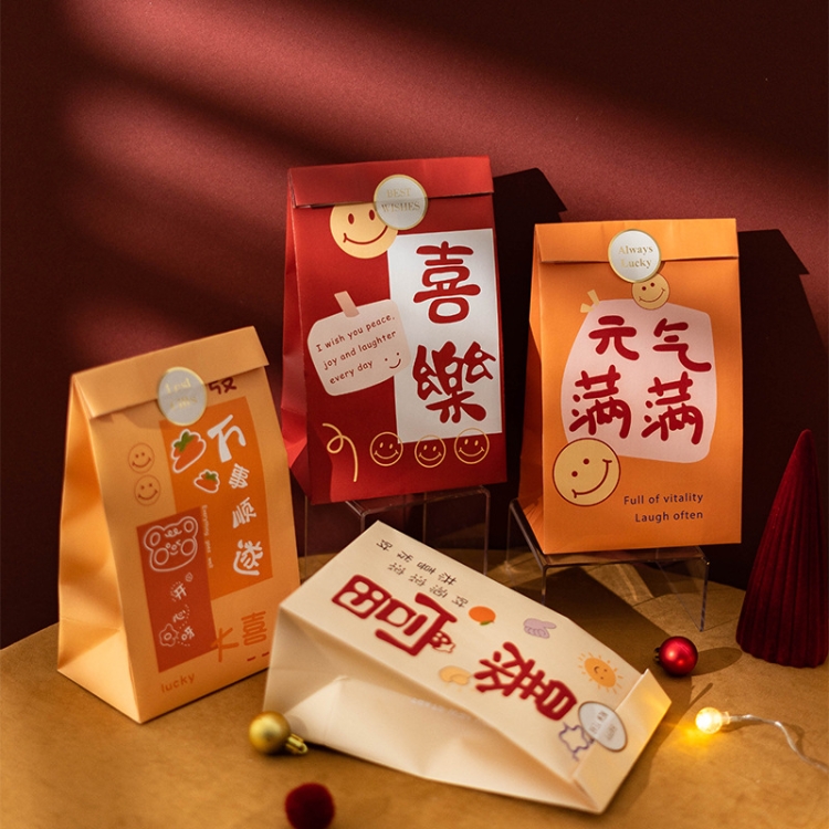 6pcs /Set Spring Festival Gift Bag New Year Paper Bag Candy Cookie Bag(ZD061 )