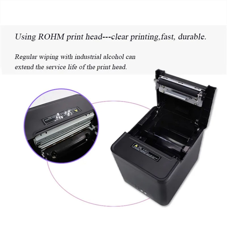 Impresora térmica de recibos con puerto de red USB + de 80 mm Impresora para cajero de tienda (enchufe de EE. UU.) - B6