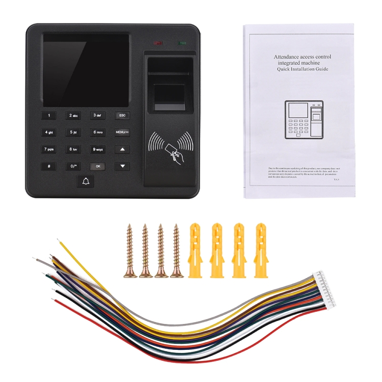 M10 Reconocimiento de tarjeta de identificación inteligente Control de acceso de huellas dactilares Máquina de asistencia todo en uno (versión en inglés) - B12