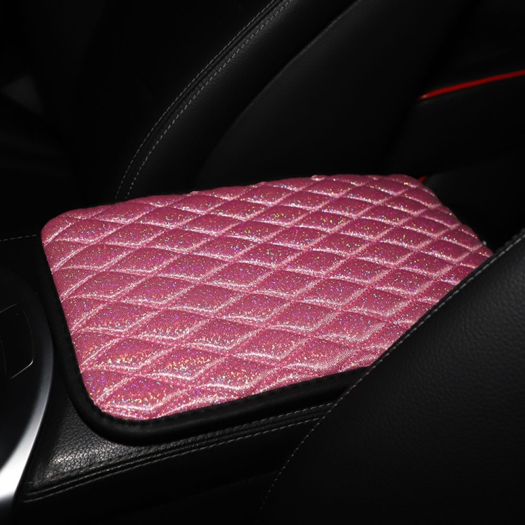 Copri bracciolo per auto in pelle PU con tappetino per console centrale  glitterata, 32x19 cm (rosa)
