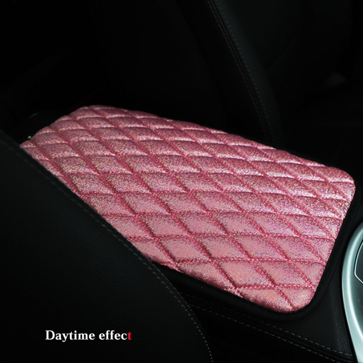 Copri bracciolo per auto in pelle PU con tappetino per console centrale  glitterata, 32x19 cm (rosa)
