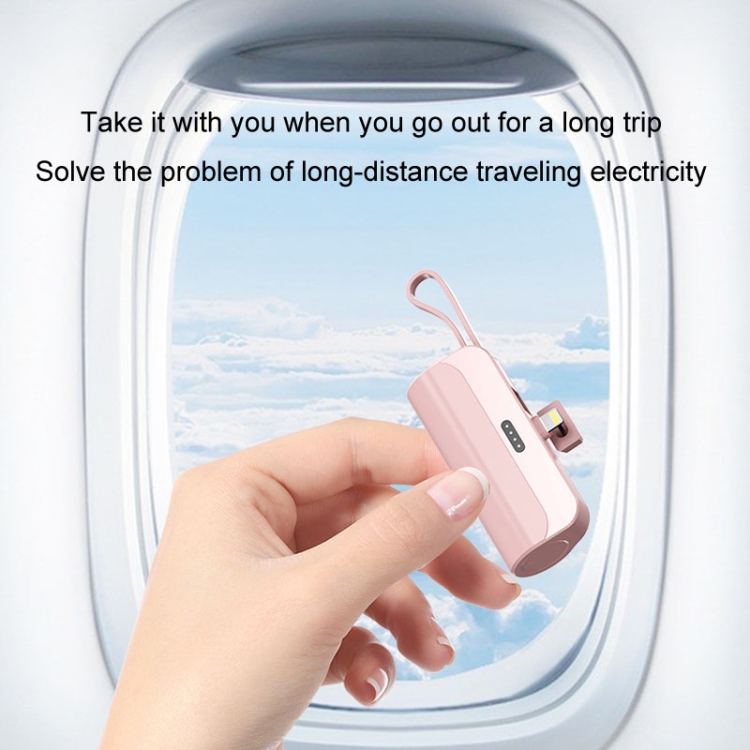 5000mAh 2 In 1 Portable Mobile Power Fast Charger Pocket Wireless Capsule Charger, Interface: Type-C (Black) - B10