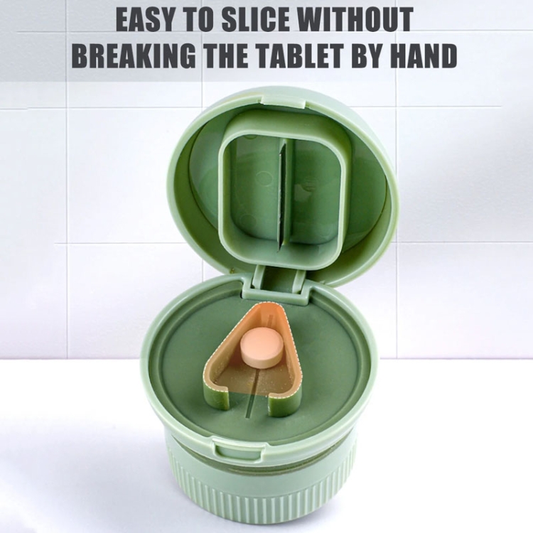 Dispositivo di taglio ed erogazione multifunzionale portatile 4 in 1 Mini  Pill Box (verde)