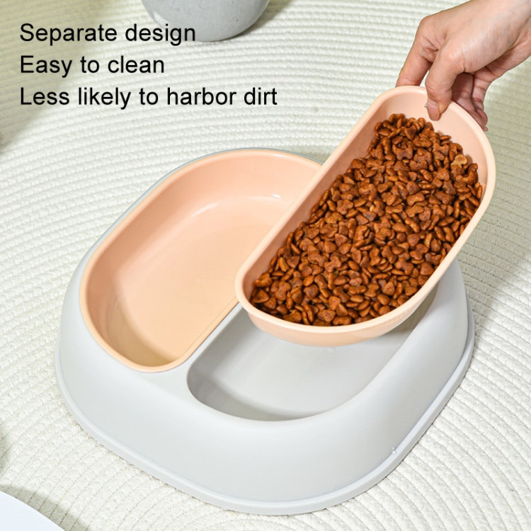 Square Dual Color Pet Double Bowl Anti-spill Cat and Dog Rice Bowl(Pink)