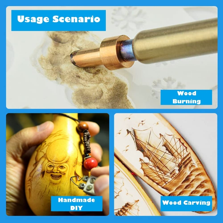Pyrography Bit 53 In 1 우드 버닝 펜 팁 납땜 인두 팁 파이로그래피 작업 조각 15 그리드