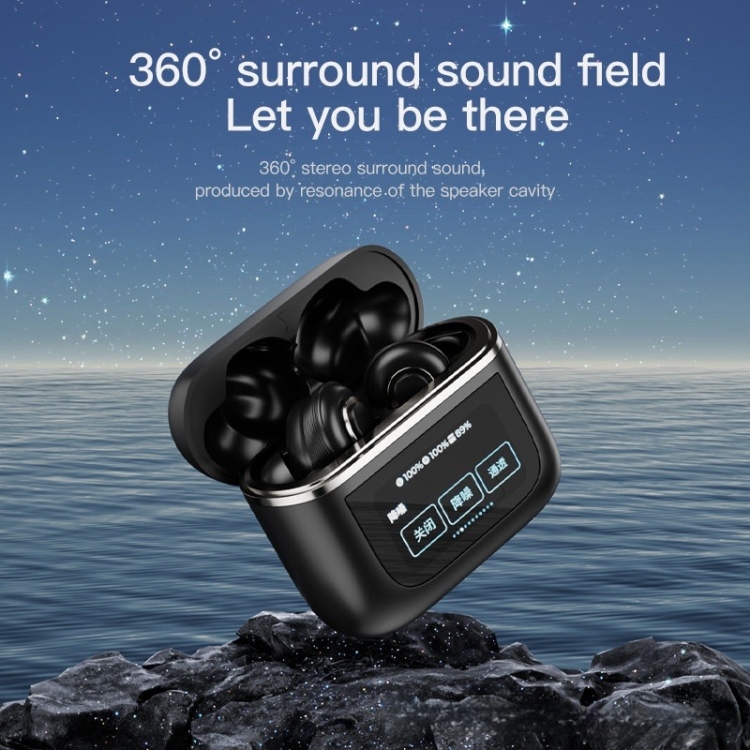 Color Screen Touch ANC Active Noise Reduction LCD Wireless Bluetooth Earphones(Black) Color Screen Touch ANC Active Noise Reduction LCD Wireless Bluetooth Earphones(Black)