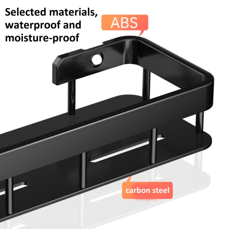 Wall-mounted Kitchen and Bathroom Storage Rack with 4 Hooks, Spec: Shelf + Pole+Cup - B3