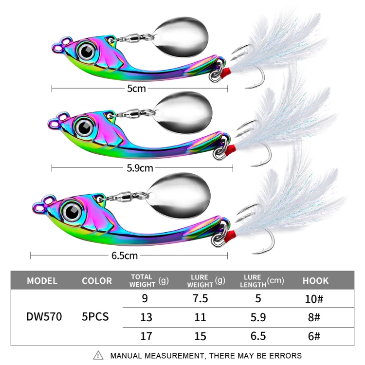 PROBEROS DW570 Fishing Lures Spinning Sequins Long Casting Tremor