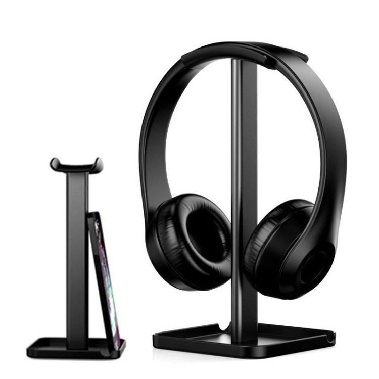 Desktop Headphone Holder Cell Phone Tablet Stand(Black) - B10