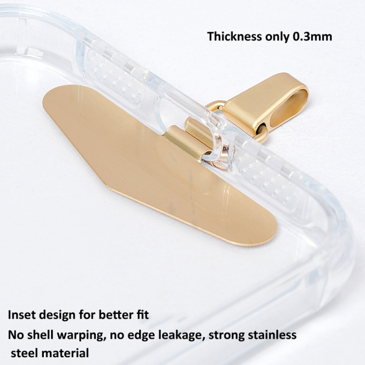 Cell Phone Lanyard Fixing Clip Metal Stainless Steel Patch(Gold) Cell Phone Lanyard Fixing Clip Metal Stainless Steel Patch(Gold)