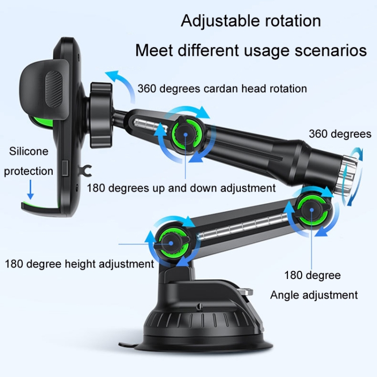 Car Windscreen Dashboard Suction Cup Phone Holder, Color: Extended Green Car Windscreen Dashboard Suction Cup Phone Holder, Color: Extended Green