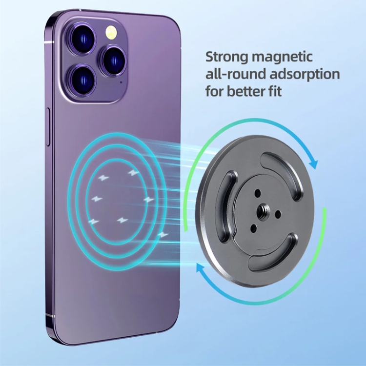 Magnetic Phone Holder with 1/4 Inch Hole for Tripod Magic Arm(Titanium Color) Magnetic Phone Holder with 1/4 Inch Hole for Tripod Magic Arm(Titanium Color)