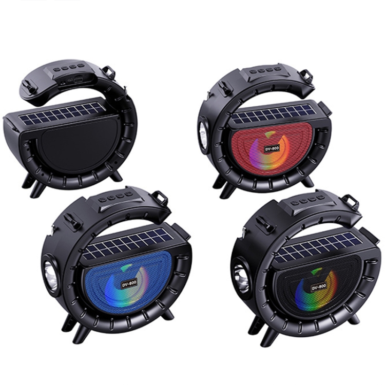 DV-800 G-shaped Colorful Atmosphere Light Flashlight Solar Wireless Bluetooth Speaker(Black) DV-800 G-shaped Colorful Atmosphere Light Flashlight Solar Wireless Bluetooth Speaker(Black)