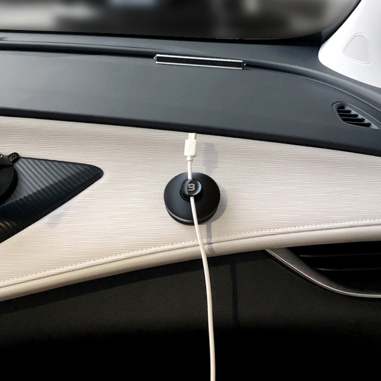 BEN.JACK Desktop Data Cable Storage Buckle Headphone Cable Holder(Black)