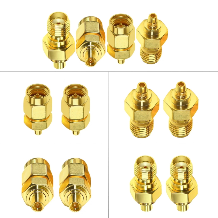 SMA Female To MMCX Female Coaxial Adapter Kit Brass Coaxial Connector ...