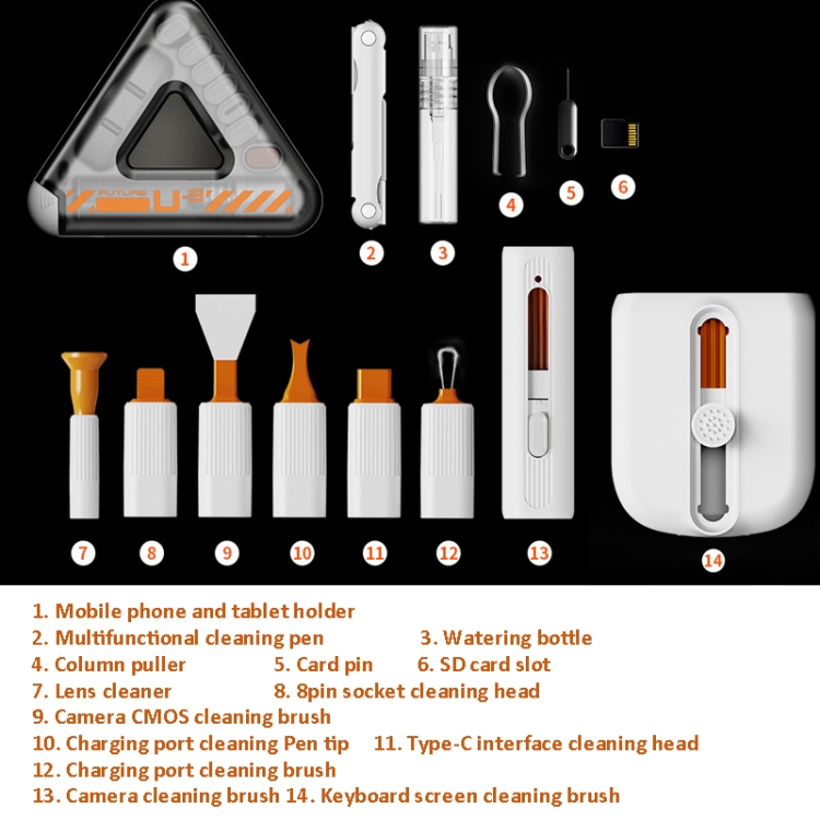 24 In 1 Bluetooth Headset Cleaning Pen Set Keyboard Mobile Phone Camera Dust Removal Brush(Red) 24 In 1 Bluetooth Headset Cleaning Pen Set Keyboard Mobile Phone Camera Dust Removal Brush(Red)