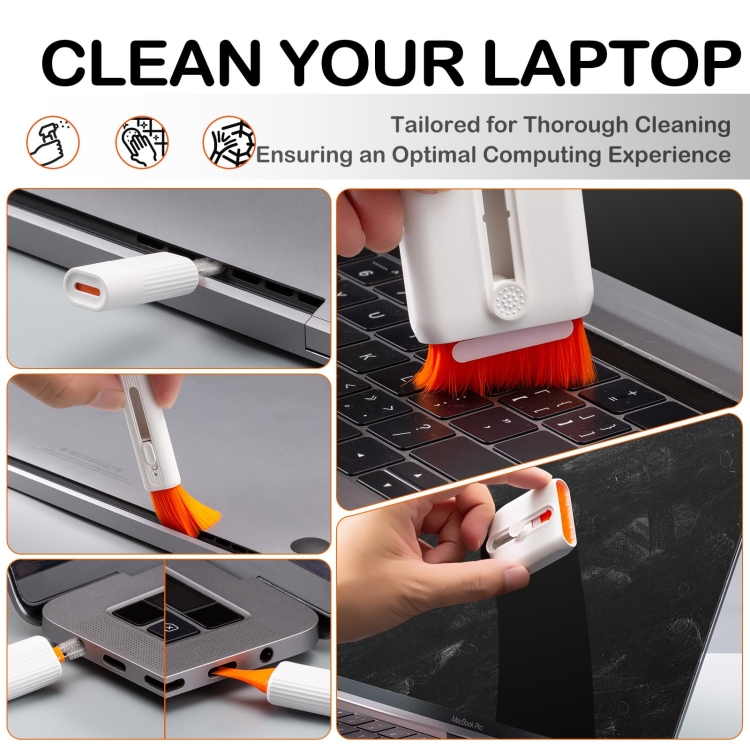 KIT de limpieza electrónica 25 en 1 para teléfonos móviles, auriculares, computadoras portátiles, teclados y cepillos para limpiar pantallas (blanco) - B5