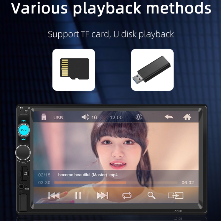 Protable Radio Rear View Car Universal Touch Screen MP5 Player Rear View Portable Bluetooth Radio