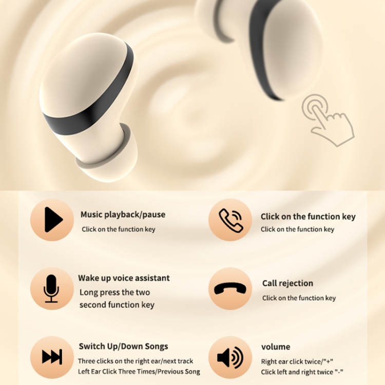 Mini TWS Bluetooth Earphones With Rectangular Bin Noise Reduction Long Life Sleep Wireless Music Earbuds(Skin Color) Mini TWS Bluetooth Earphones With Rectangular Bin Noise Reduction Long Life Sleep Wireless Music Earbuds(Skin Color)