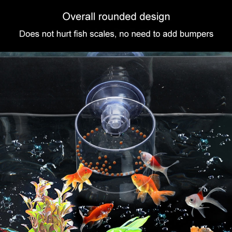 Acrylic Transparent Feeding Ring Fish Tank Feeder Floating Fixed Fish Feeder,  Specification: Red Bug Cup