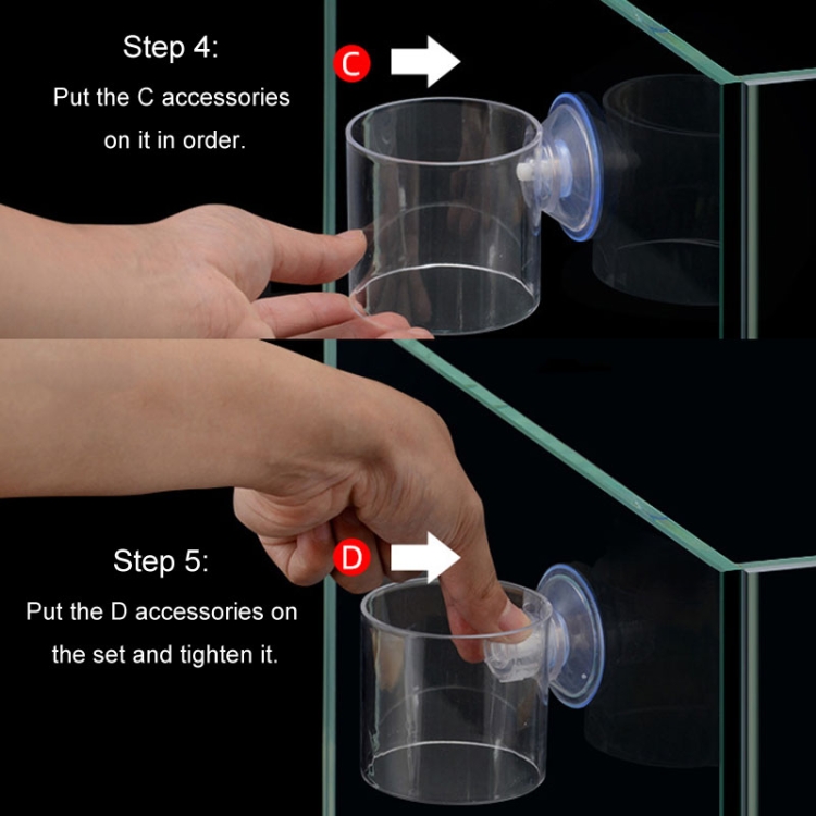 Acrylic Transparent Feeding Ring Fish Tank Feeder Floating Fixed Fish Feeder,  Specification: Red Bug Cup