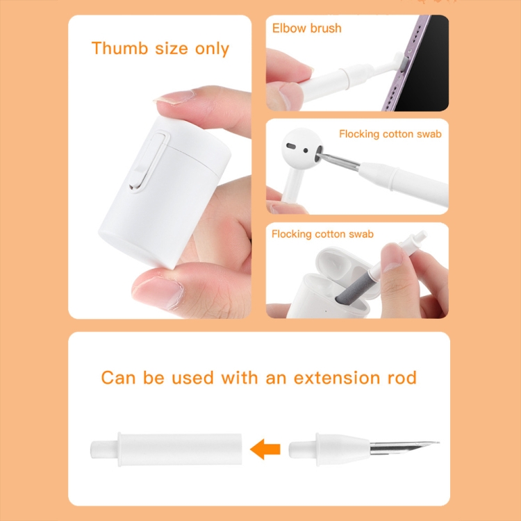Q5D Mini Portable Bluetooth Headset Mobile Phone Cleaning Pen Multifunctional Cleaning Stick(White) Q5D Mini Portable Bluetooth Headset Mobile Phone Cleaning Pen Multifunctional Cleaning Stick(White)
