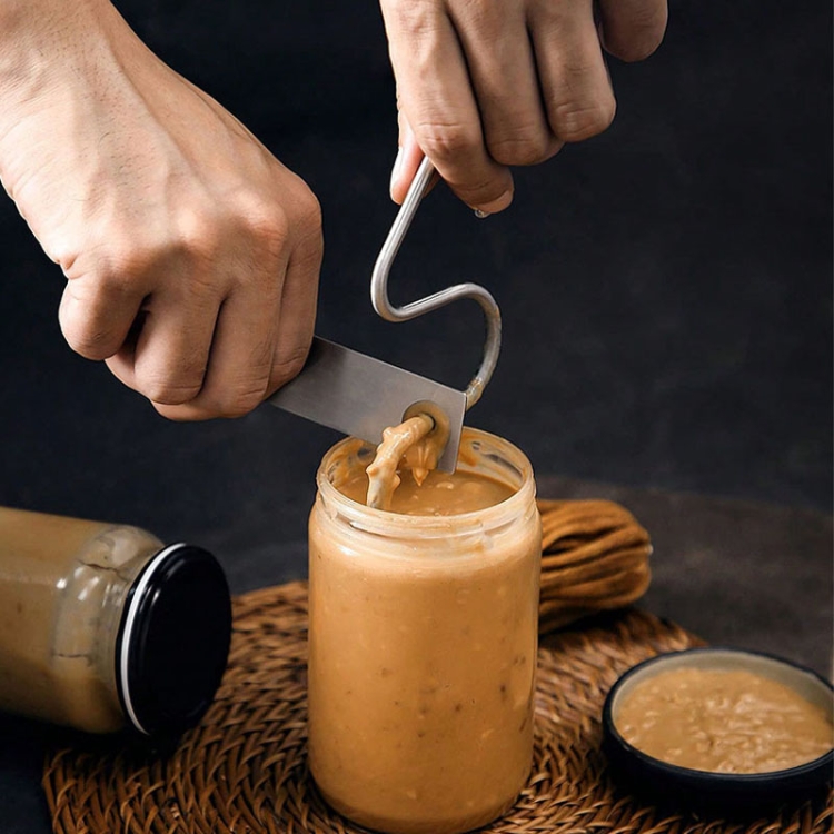 Stainless Steel Peanut Butter Stirrer Food Grade Material Kitchen Butter  Jam Stirring Tool(Updated Model)