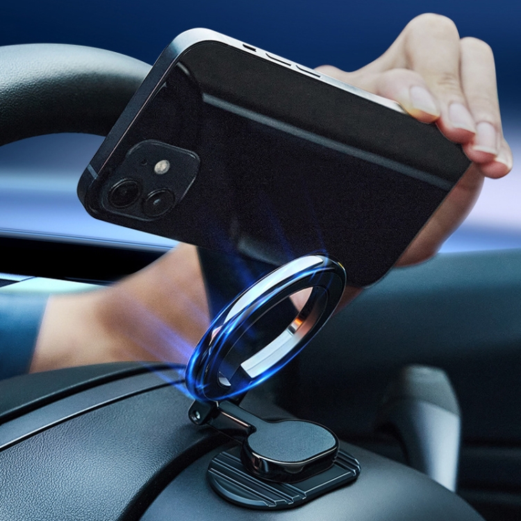 D21 Magnetic Folding Car Phone Holder Rotatable Steering Wheel Stick-On Navigation Stand D21 Magnetic Folding Car Phone Holder Rotatable Steering Wheel Stick-On Navigation Stand