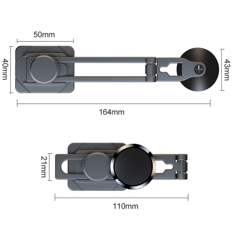 D31 Foldable Suspension Car Phone Holder Magnetic Slide Type Metal Navigation Stand D31 Foldable Suspension Car Phone Holder Magnetic Slide Type Metal Navigation Stand