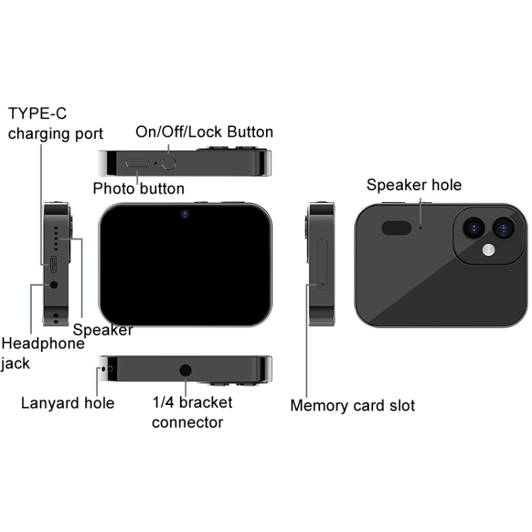 D6 CCD HD Digital Camera Movie Music Smart Camera Touch