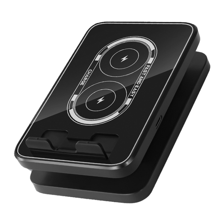 15W Desktop Wireless Charging Rotating Phone Holder Lazy Tablet Folding Lifting Bracket(Black) 15W Desktop Wireless Charging Rotating Phone Holder Lazy Tablet Folding Lifting Bracket(Black)