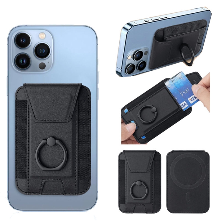 Magsafe Card Holder with Ring Elastic Wallet For iPhone 15/14/13/12 Series(Black) Magsafe Card Holder with Ring Elastic Wallet For iPhone 15/14/13/12 Series(Black)