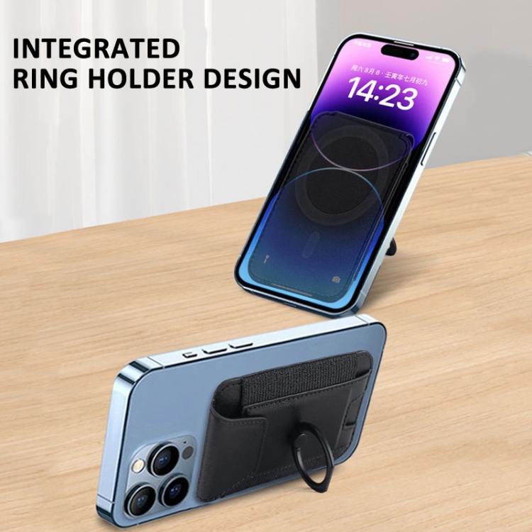 Magsafe Card Holder with Ring Elastic Wallet For iPhone 15/14/13/12 Series(Black) Magsafe Card Holder with Ring Elastic Wallet For iPhone 15/14/13/12 Series(Black)