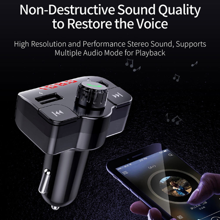 Car Bluetooth MP3 Player FM Transmitter Fast Charging(Black) Car Bluetooth MP3 Player FM Transmitter Fast Charging(Black)