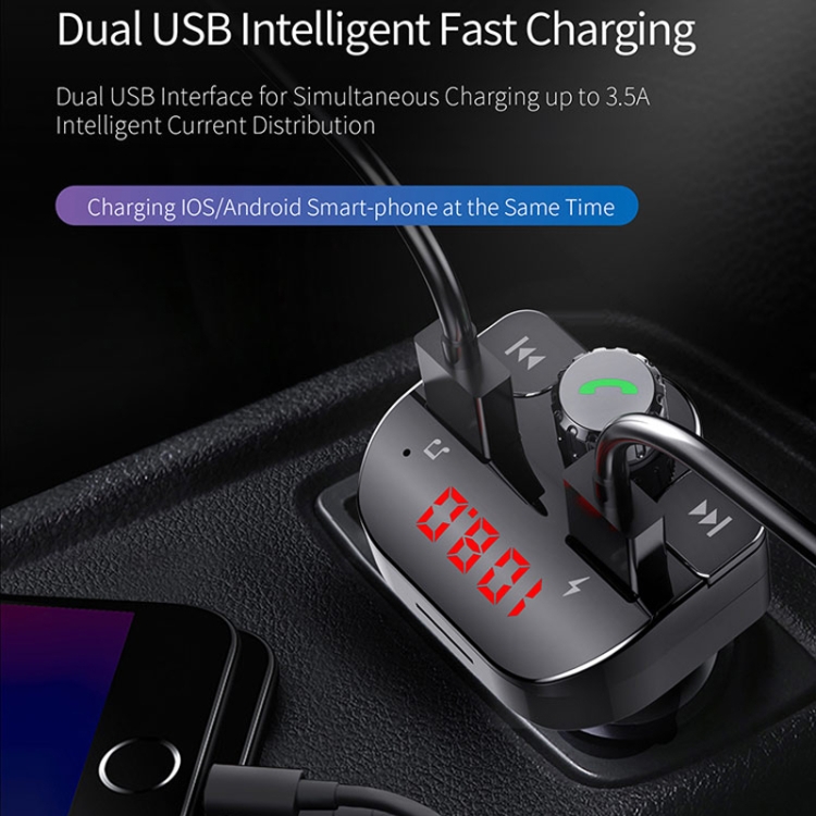 Car Bluetooth MP3 Player FM Transmitter Fast Charging(Black) Car Bluetooth MP3 Player FM Transmitter Fast Charging(Black)