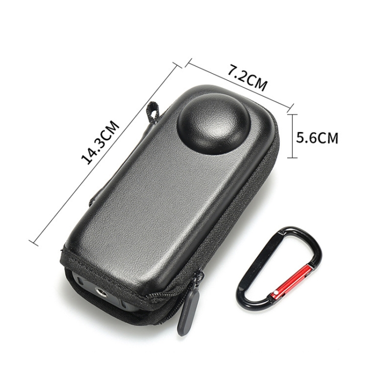 Đối với Insta360 X4 Hộp lưu trữ mini Túi PU Bảo vệ máy ảnh thể thao có móc (Màu đen) - B6