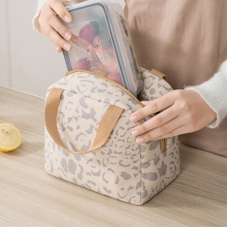 Ink Pattern Insulated Lunch Bag Lunch Box Bag Outdoor Travel Ice Pack  Picnic Bag(Beige)