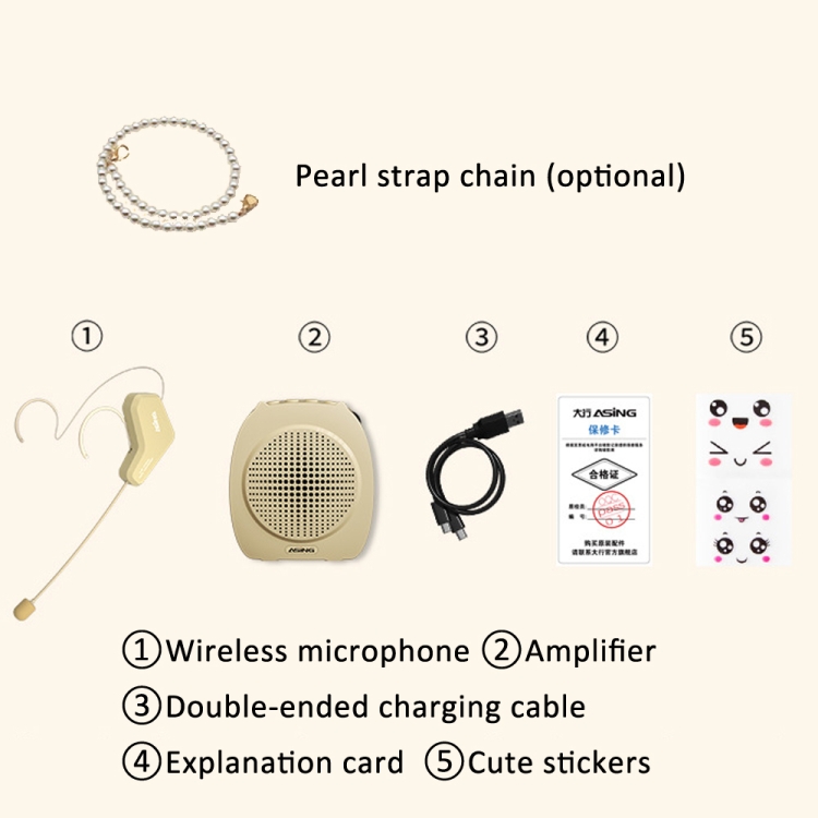 ASiNG S16 2.4G Wireless Voice Amplifier with Headset Microphone for Teachers Tour Guides Without Strap Chain ASiNG S16 2.4G Wireless Voice Amplifier with Headset Microphone for Teachers Tour Guides Without Strap Chain