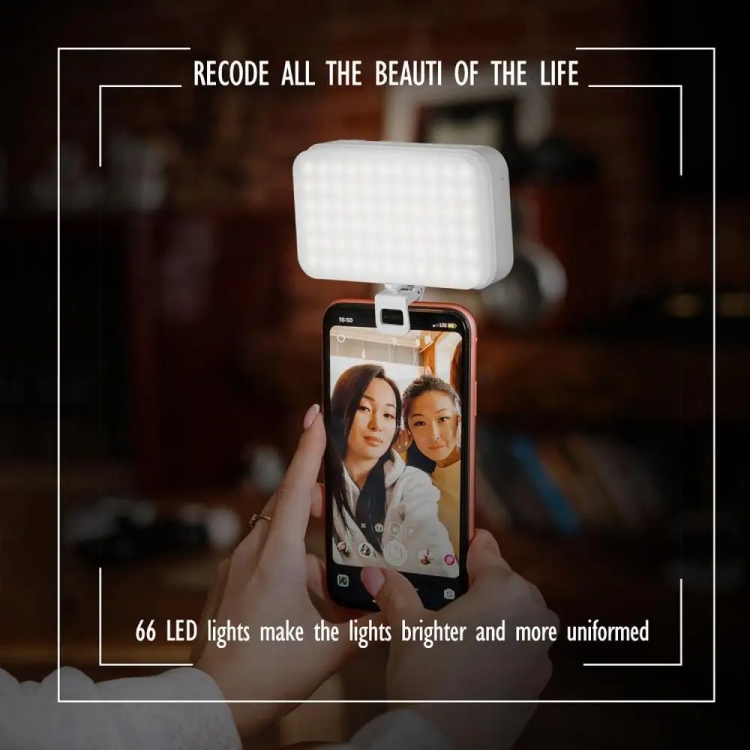 thumbnail interactive-video image 1 of 80 LED Selfie Light Clip – 3 Color Modes – Rechargeable – Universal For Phones, IPad, Laptops 1 of 6