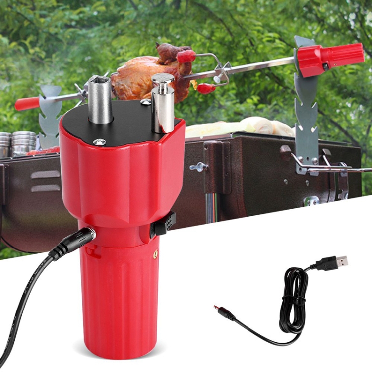 16.5 x 6.3 x 7cm Outdoor Picnic Grill Rotary Motor Barbecue Motor Bracket  Accessories With USB Wire