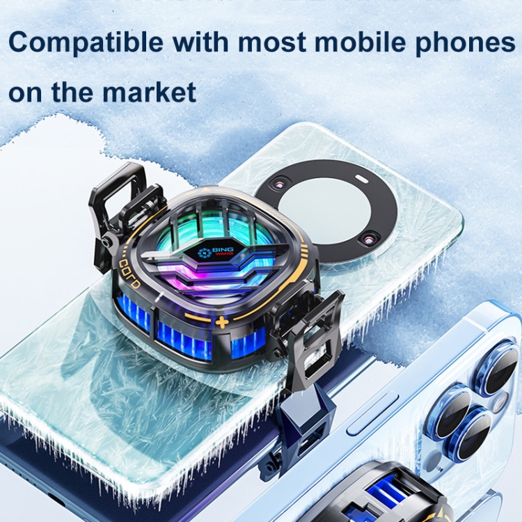 X76 Magnetic Digital Display Semiconductor Mobile Phone Radiator with Chip(Black Gold) X76 Magnetic Digital Display Semiconductor Mobile Phone Radiator with Chip(Black Gold)